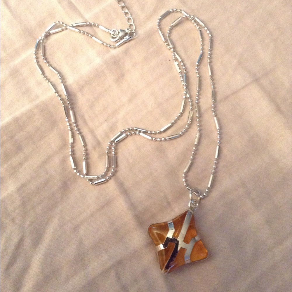 Orange Pendant Necklace